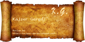 Kajzer Gergő névjegykártya